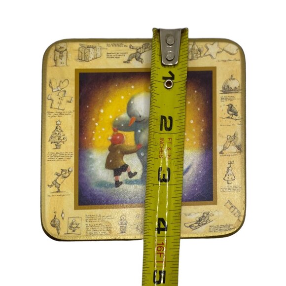 Christmas Style Coasters Set Of 6 - Cork backing Holiday Winter Tree Snowman - Picture 11 of 12